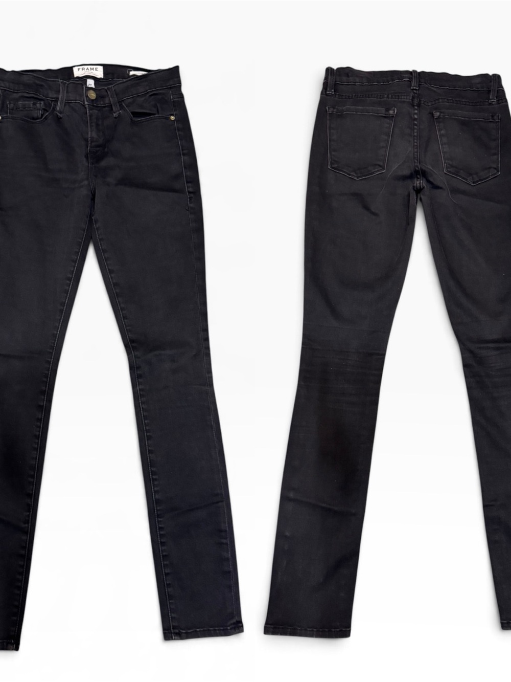 Frame Denim Faded Black Skinny Jeans - Women's Slim Fit
